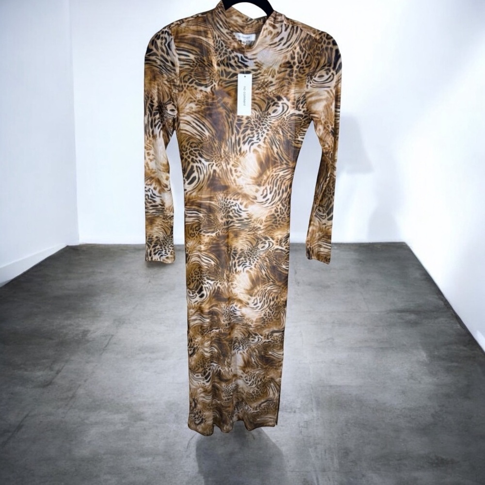 SHEER Chiffon Maxi Dress Sheer No Comment Bodycon dress /  Size M NWT